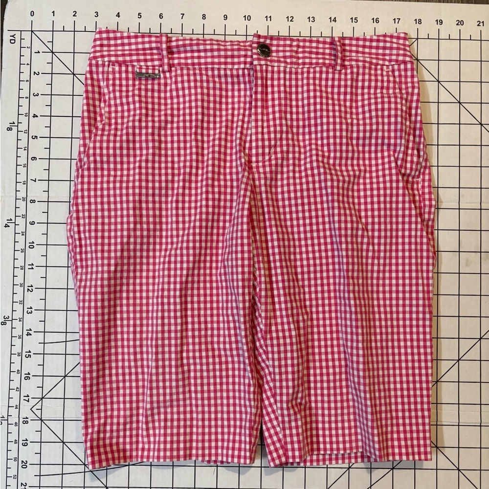 Lauren Ralph Lauren Active Women’s Size 2 Pink & White Checkered Bermuda Shorts